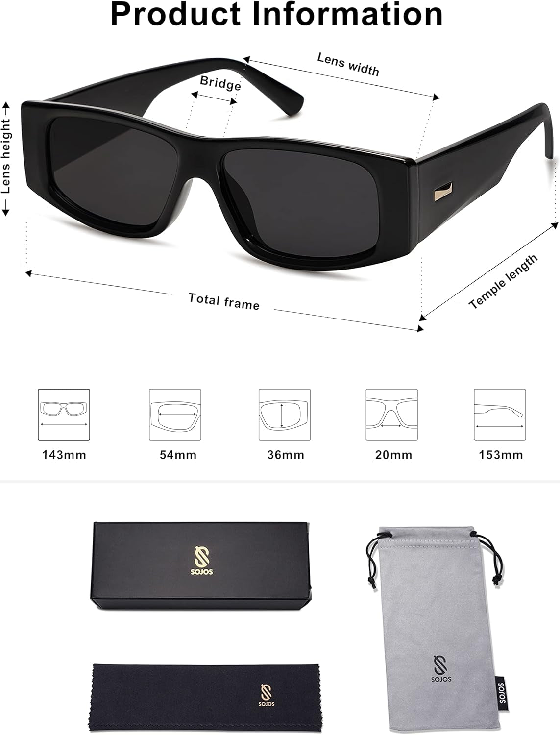 Trendy Y2K Rectangle Polarized Sunglasses for Women Men Fashion Designer Rave Sunglasses SJ2228