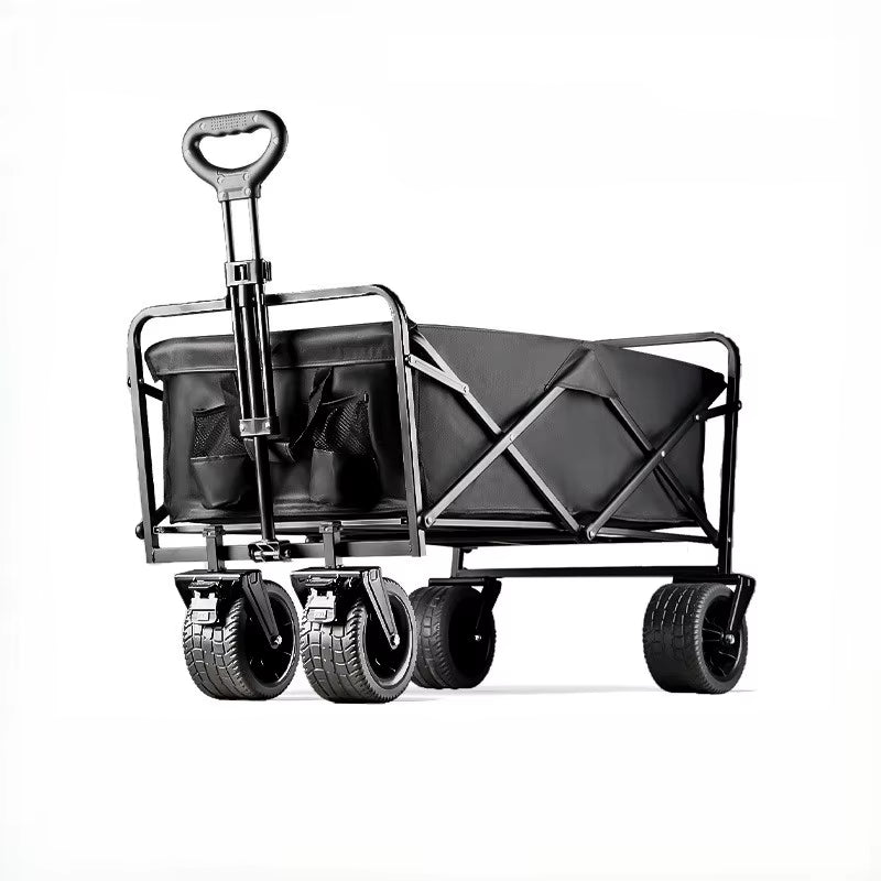 Heavy Duty Large Capacity Widen Tank Wheel Folding Wagon Cart Garden Handle Cart Beach Cart for Outdoor Camping Picnic Tool