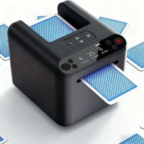 Automatic Card Dealer Machine, Rechargeable for 1-3 Decks, Supports 2-12 Players, Adjustable Dealing Distance, Quiet, 360° & 180° Rotation, Compatible with Poker, UNO, Blackjack, Texas Holdem Etc