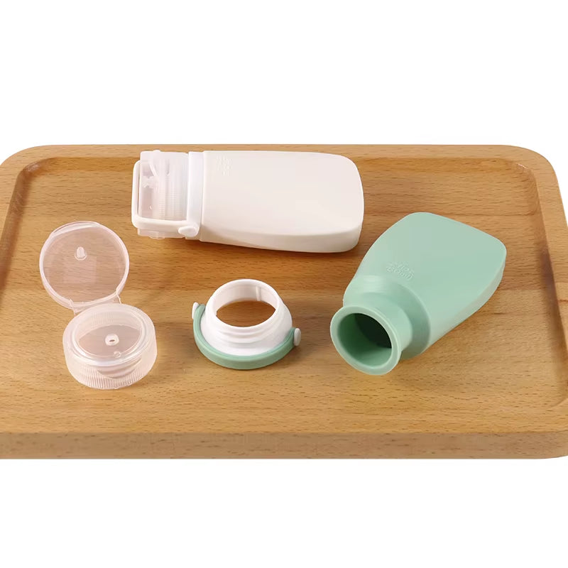 Mimi 2Oz 60Ml Refillable Silicone Gel Empty Travel Shampoo Container Bottle Silicone Squeezable Travel Toiletries Bottles