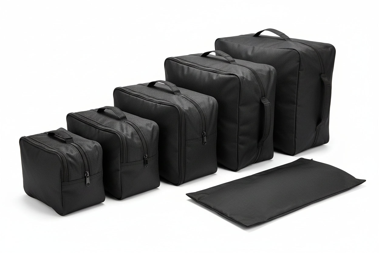 Premium Compression Packing Cubes Luggage Storage Organizer Travel Bag Sets 6 Piece with Double Zipper