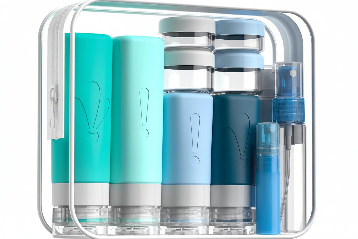 17 Pack Travel Bottles for Toiletries, TSA Approved 90Ml Travel Size Containers, BPA Free Leak Proof Squeezable Silicone Tubes for Shampoo Conditioner Lotion Soap with Labels