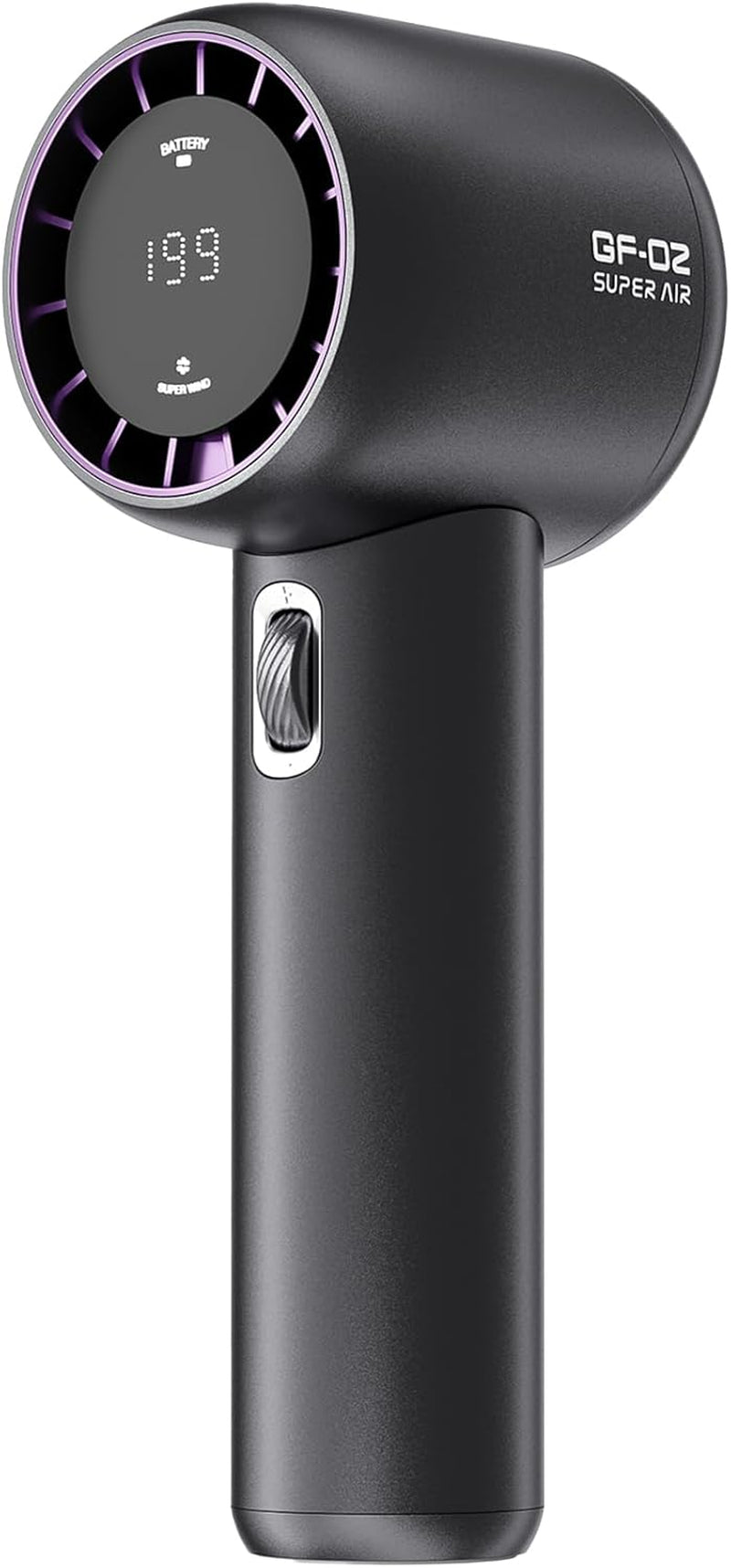 Handheld Fan, Speed(1-199) Adjustable Mini Portable Fan, USB Rechargeable Personal Fan, 5000Mah Battery for 18H Cooling, LED Display, Compact for Travel, Office, Camping (GF02 Grey)
