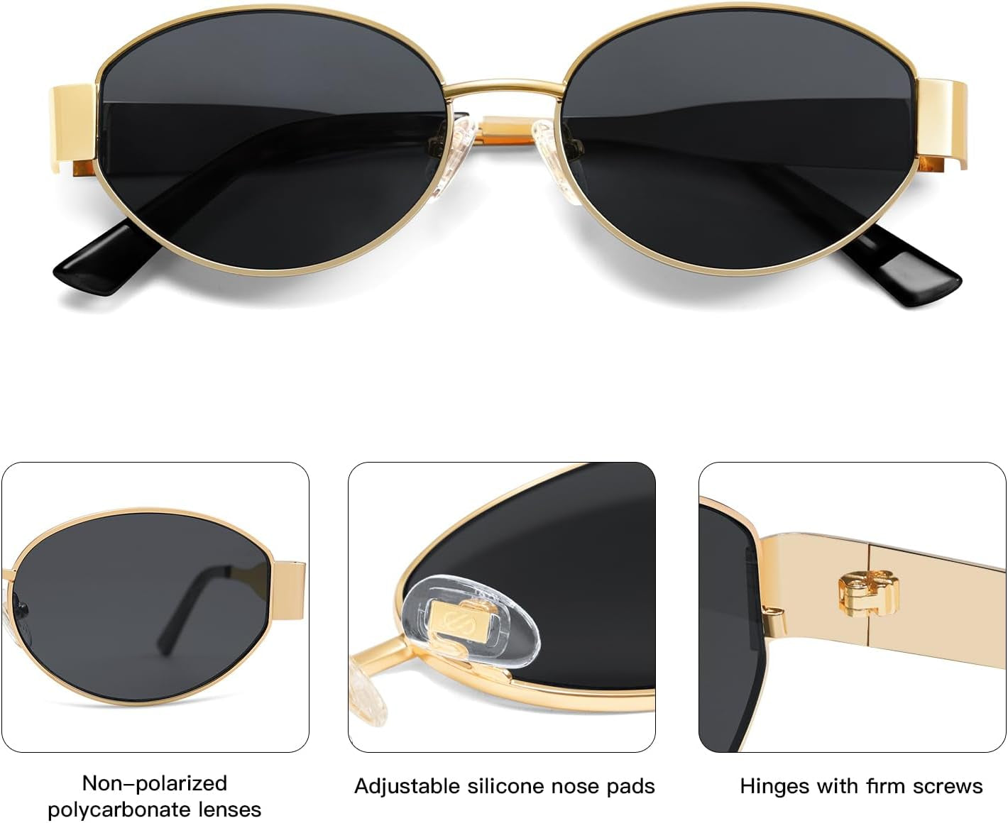 Retro Oval Sunglasses for Women Trendy Sun Glasses Classic Shades SJ1217