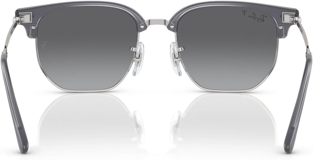 Junior New Clubmaster Polarised Sunglasses, 0RJ9116S, Opal Blue on Silver & Grey, 47Mm