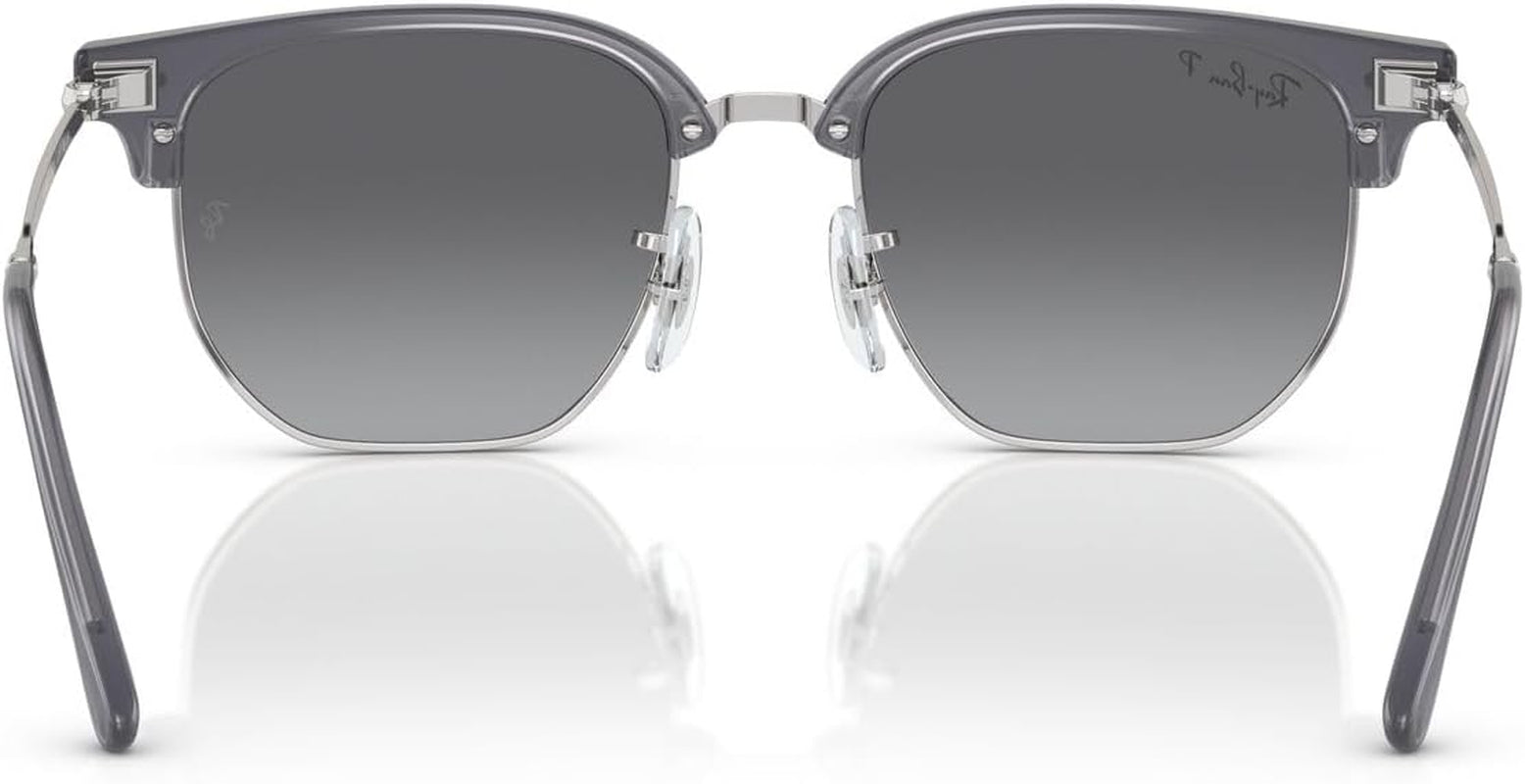 Junior New Clubmaster Polarised Sunglasses, 0RJ9116S, Opal Blue on Silver & Grey, 47Mm