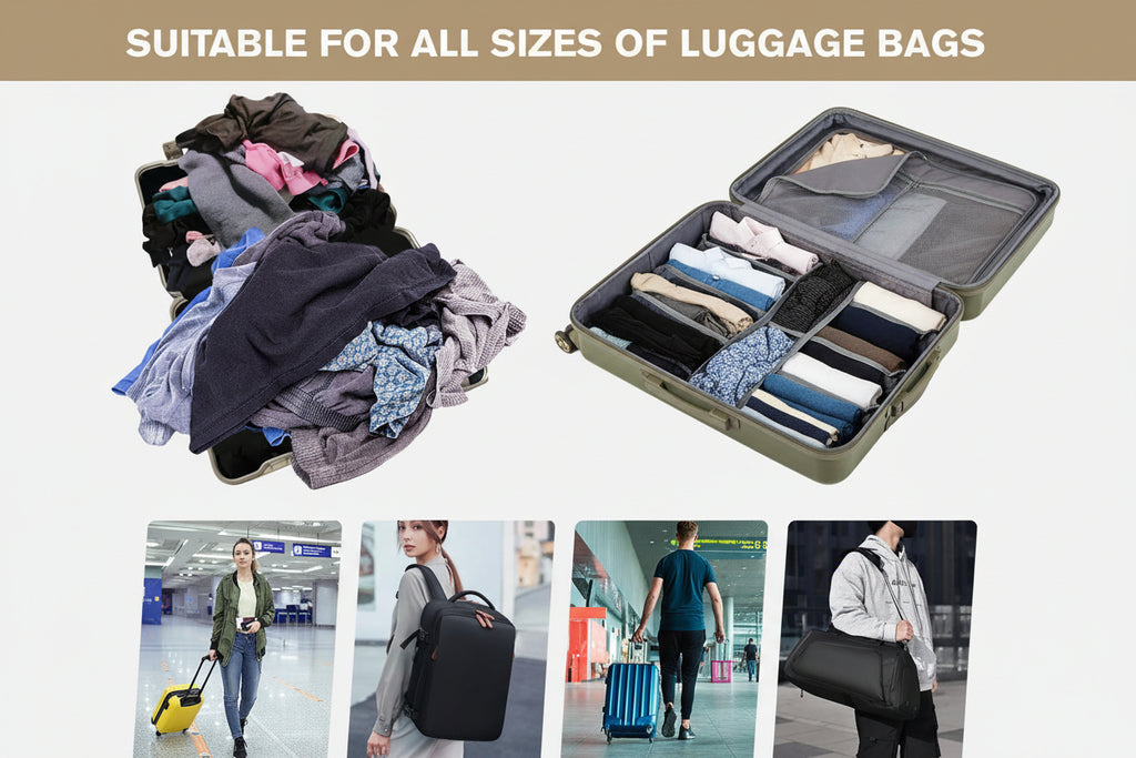 Compression Packing Cubes for Travel, Extensible Packing Cubes, Mesh Luggage Suitcase Organiser Bags, Ultra-Thin Packing Cube,Compression Bags for Luggage Suitcases Travel Accessories（Grey,7Pcs）
