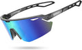 Polarized Sports Sunglasses for Men Women, [99.9% UV400 Protection] [24G Ultralight] [Air Vent Design] Sun Glasses for Cycling Running Fishing Baseball Golf Beach, Half Frame