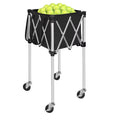 Lightweight Portable Tennis Ball Pickleball Ball Hopper Basket Sport Foldable Tennis Ball Cart for Coach Training