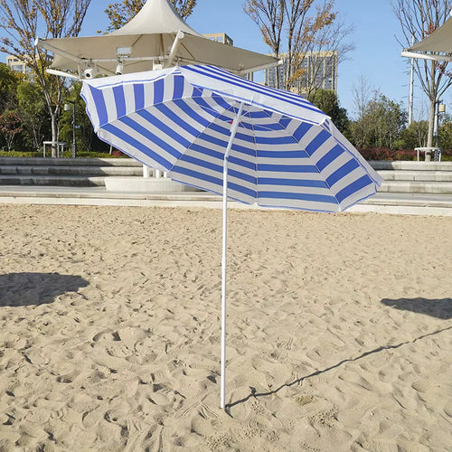 Oeytree Outdoor Beach Umbrella Portable Steel Striped Sun Umbrella for Summer Season