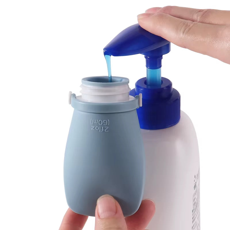 Mimi 2Oz 60Ml Refillable Silicone Gel Empty Travel Shampoo Container Bottle Silicone Squeezable Travel Toiletries Bottles