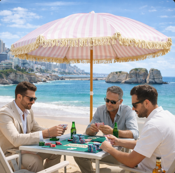 Iron Outdoor Leisure Rotatable Beach Sunshade Umbrella