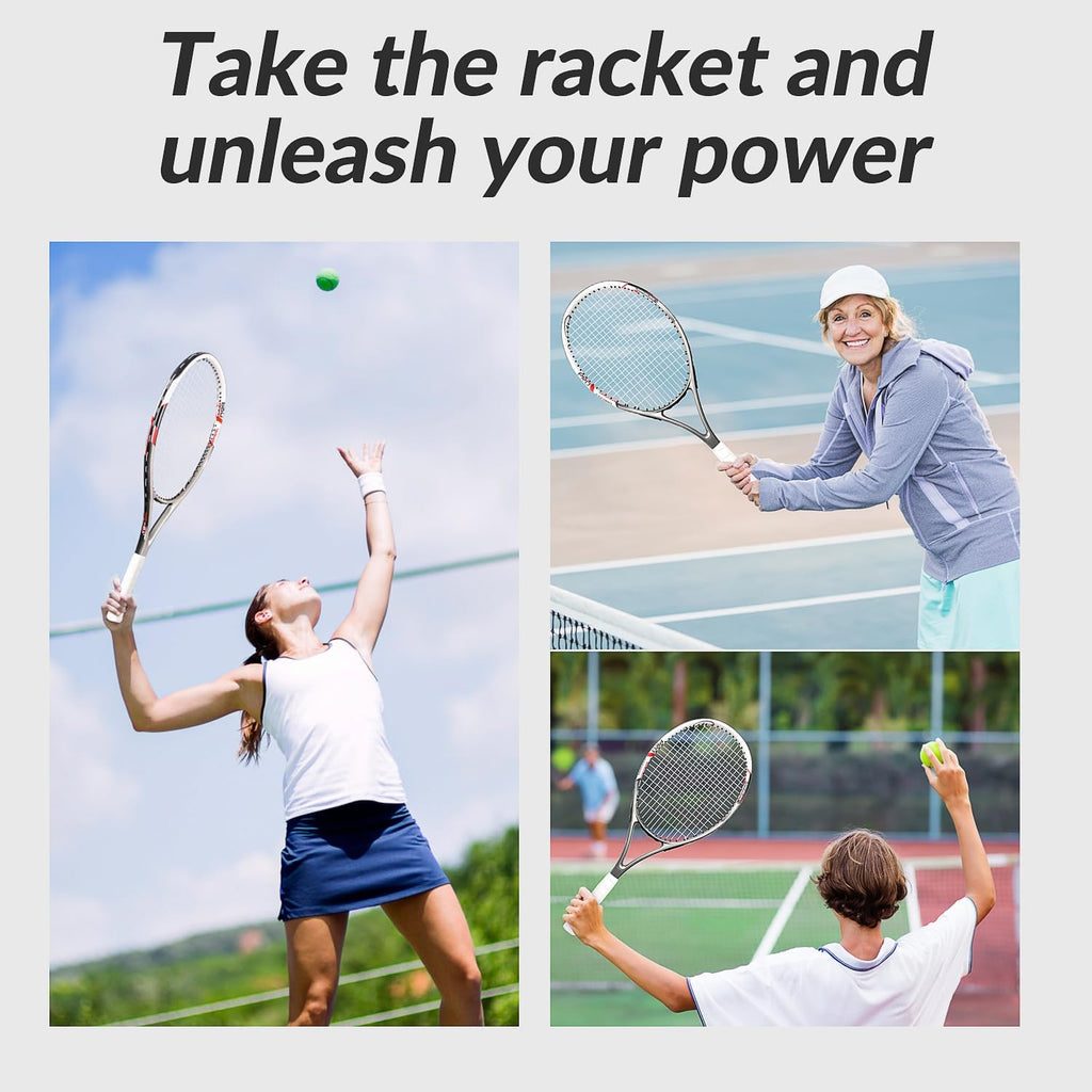 Tennis Rackets for Adults Pre-Strung 27 Inch Tennis Racquets 2 Player Set with 3 Balls 1 Bag