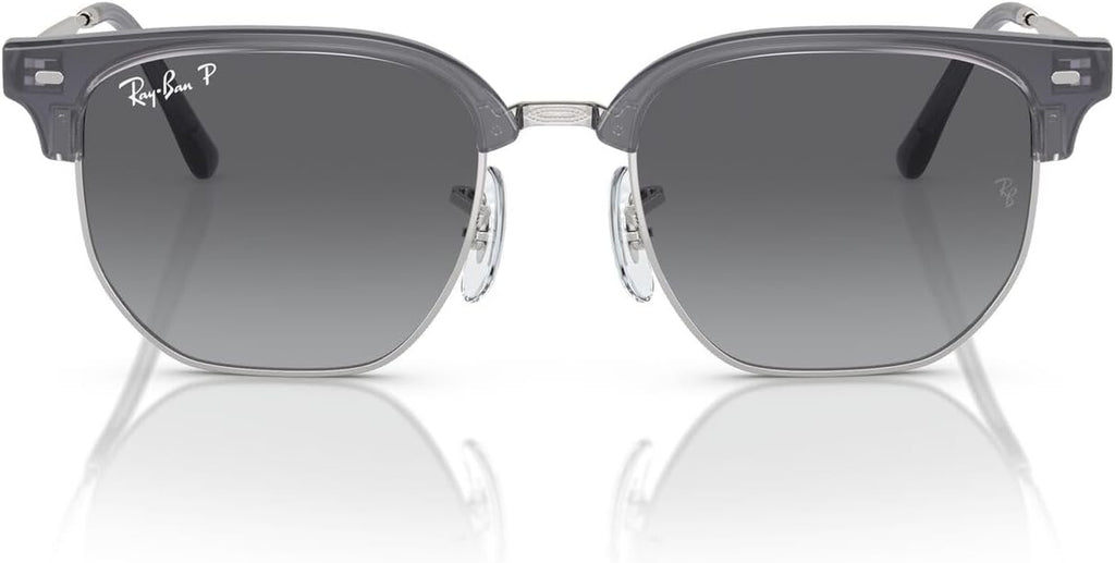 Junior New Clubmaster Polarised Sunglasses, 0RJ9116S, Opal Blue on Silver & Grey, 47Mm