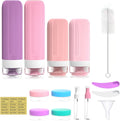 16 Pack Travel Bottles Set for Toiletries, TSA Approved Leak Proof Silicone Squeezable Containers for Toiletries, Refillable Cosmetic Kits for Conditioner Shampoo, Lotion & Body Wash (BPA Free)