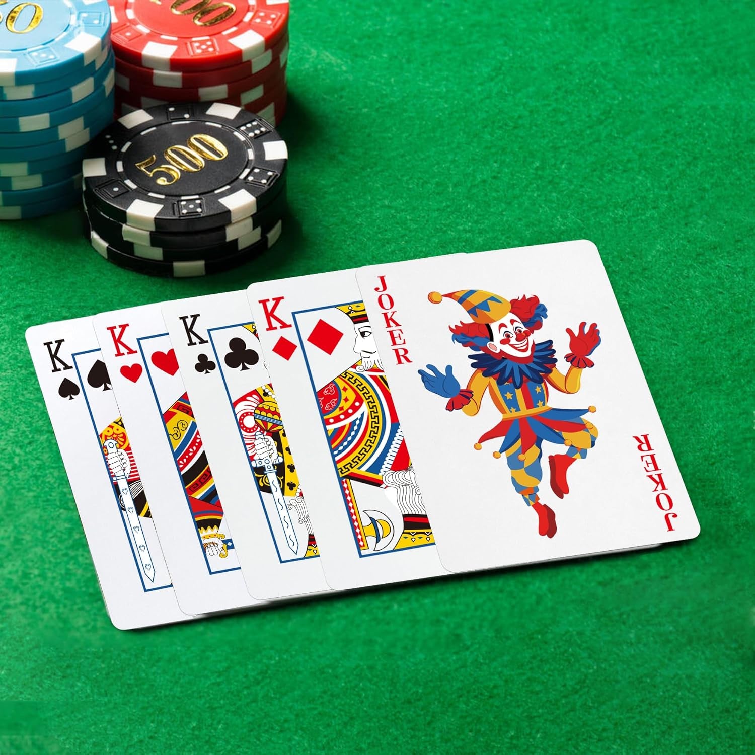 Playing Cards 2 Pack,Deck of Cards,Fun Cards Game for Kids and Adults,Poker Cards Professional,Bridge Standard Playing Cards Set,Suitable for Game Night,Various Party Game (Green/Orange)