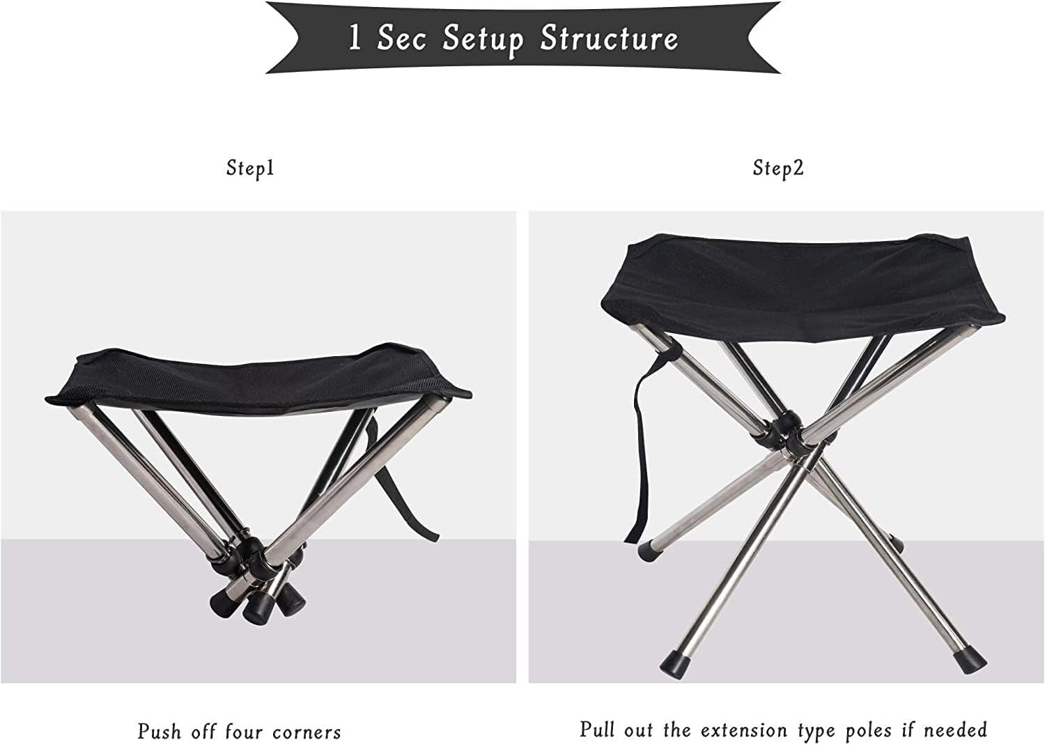 Mini Foldable Camping Stool Compact Lightweight Hiking Beach Camping Fishing