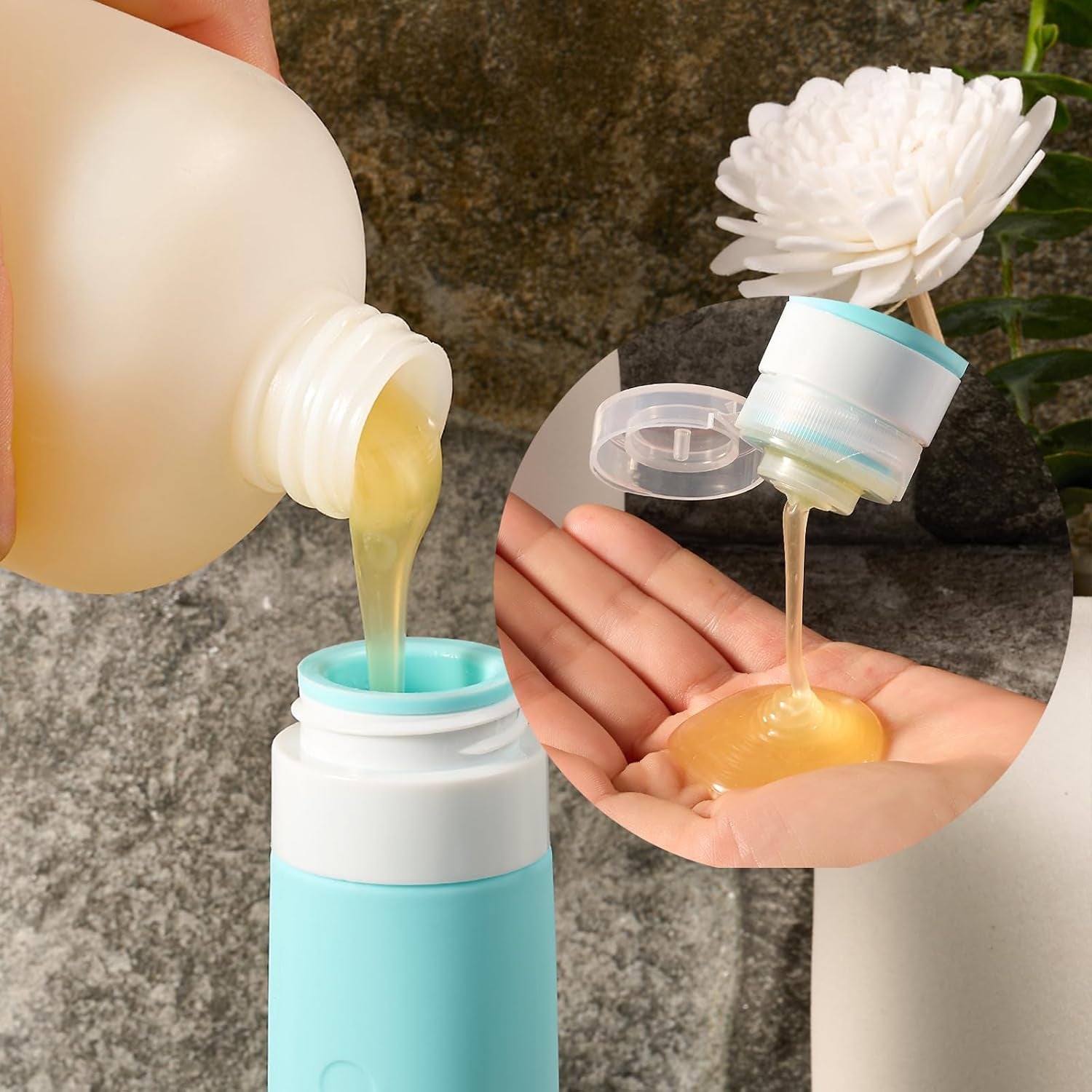 17 Pack Travel Bottles for Toiletries, TSA Approved 90Ml Travel Size Containers, BPA Free Leak Proof Squeezable Silicone Tubes for Shampoo Conditioner Lotion Soap with Labels