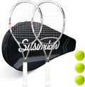 Tennis Rackets for Adults Pre-Strung 27 Inch Tennis Racquets 2 Player Set with 3 Balls 1 Bag