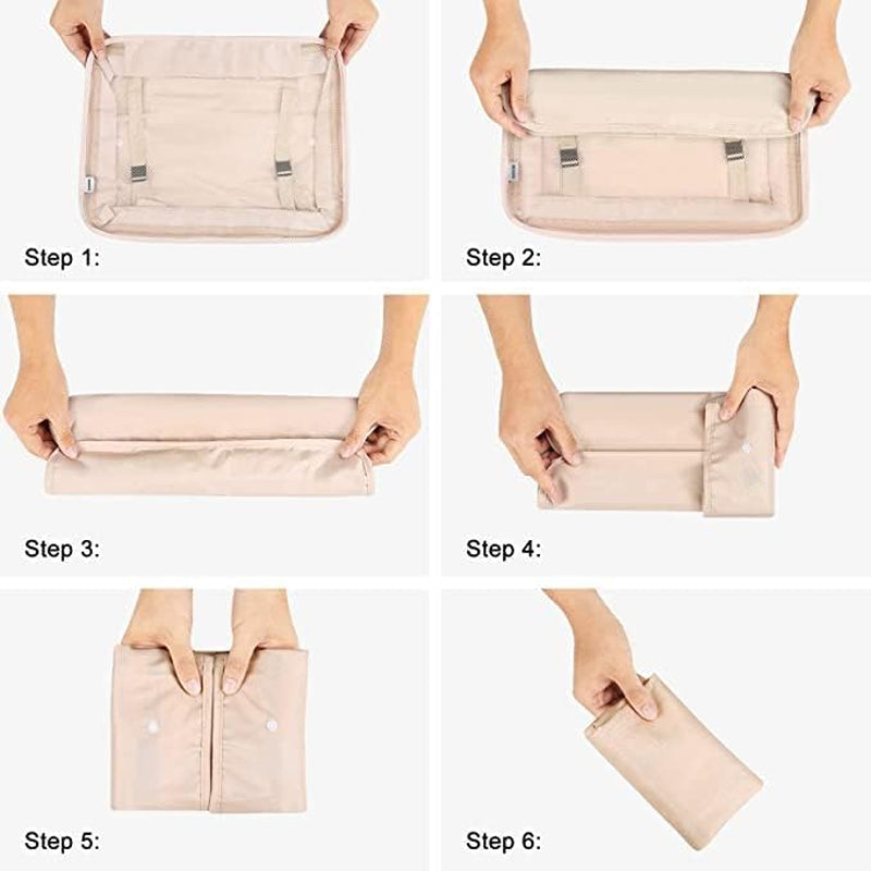 Packing Cubes, 9 Set Packing Cubes with Shoe Bag & Electronics Bag - Luggage Organizers Suitcase Travel Accessories (Beige)