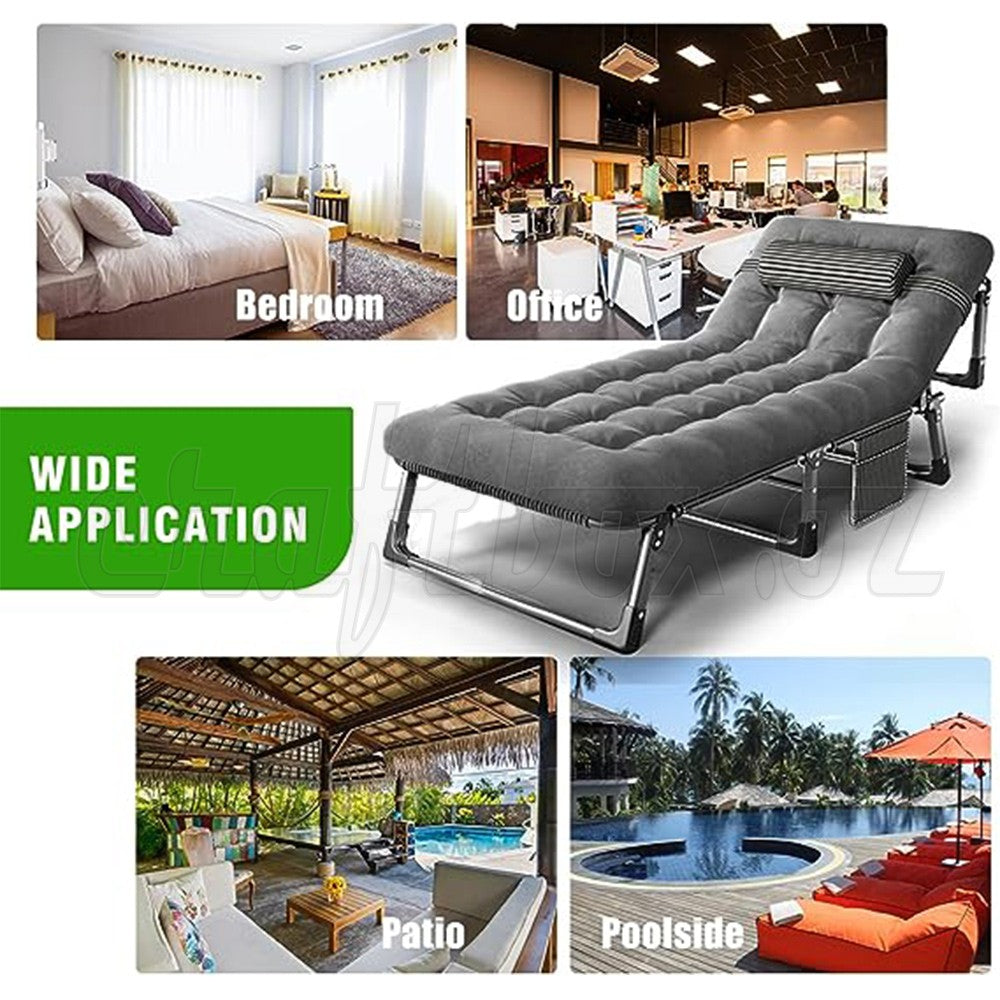 Ultra Mattress Portable Stretcher Single Foldable Folding Bed Recliner Camping